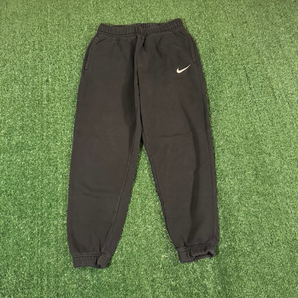 Nike Mens Black Fleece Joggers Sweatpants Small Swoosh Logo